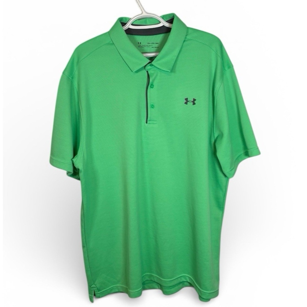 Under Armour Golf Polo Shirt Men's XXL Green HeatGear Performance Polo